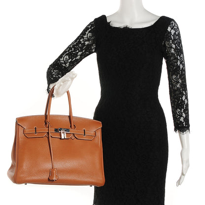 Hermes Taurillon Clemence Birkin 35 Gold 2 of 25