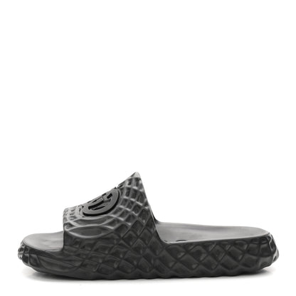 Gucci Rubber Interlocking G Mens Slide Sandals 8 Black 1 of 9