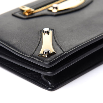Balenciaga Veau Amp Plate Gold Chain Wallet Black 9 of 11