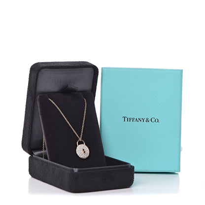Tiffany 18K Rose Gold Diamond Lock Pendant Necklace 7 of 7