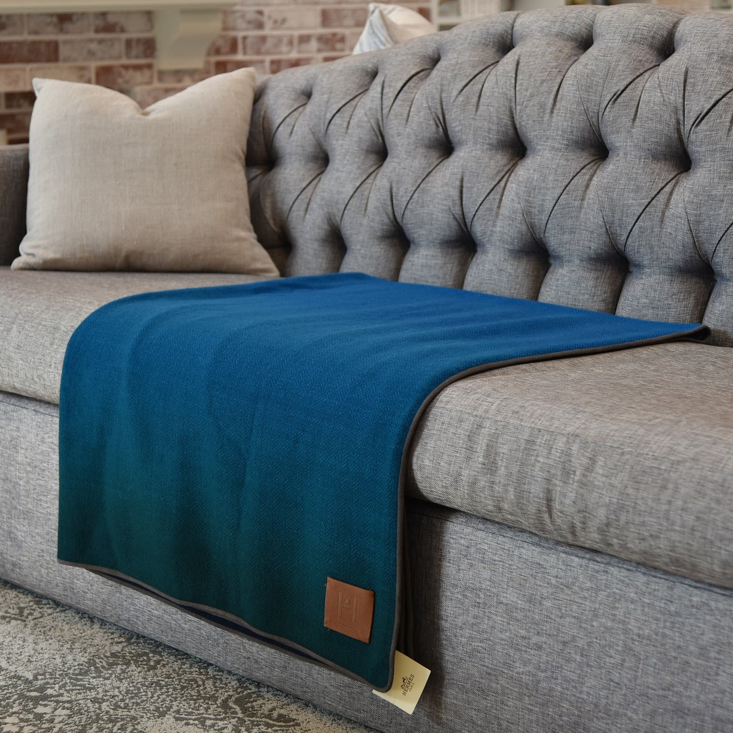 Cashmere Hand Woven Dip Dye Urga Blanket Bleu Violet