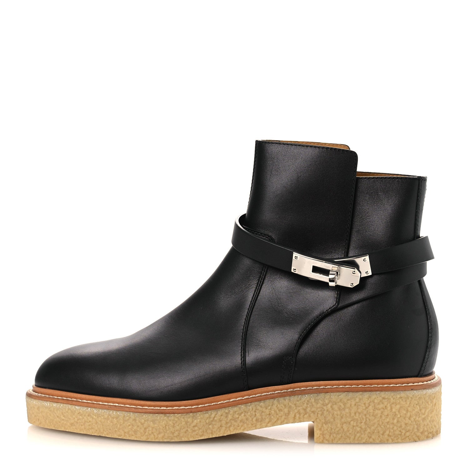 Hermes Calfskin Follow Ankle Boots 41 Black 1 of 25