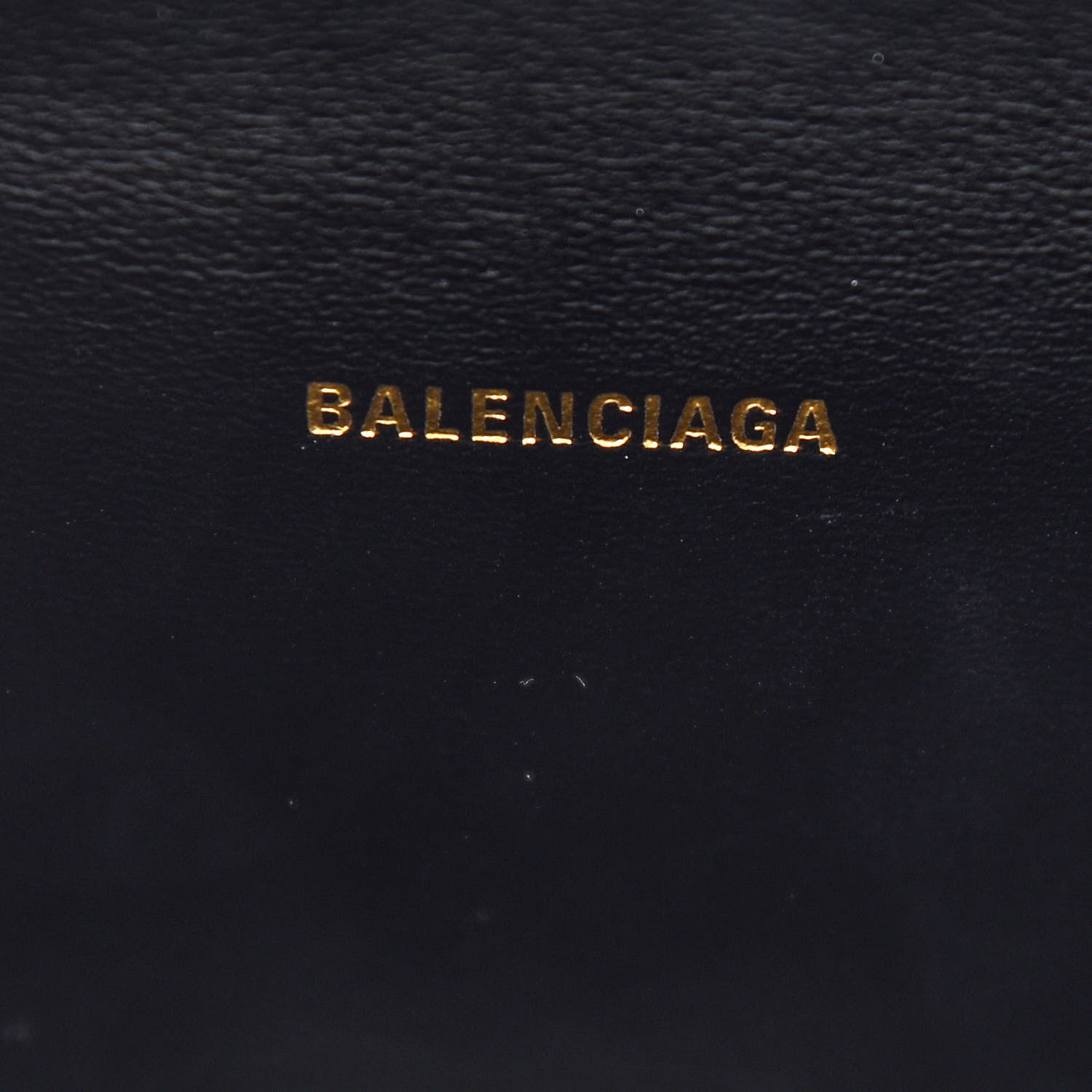 Balenciaga Shiny Calfskin Crocodile Embossed Hourglass Top Handle Bag XS Black 6 of 8