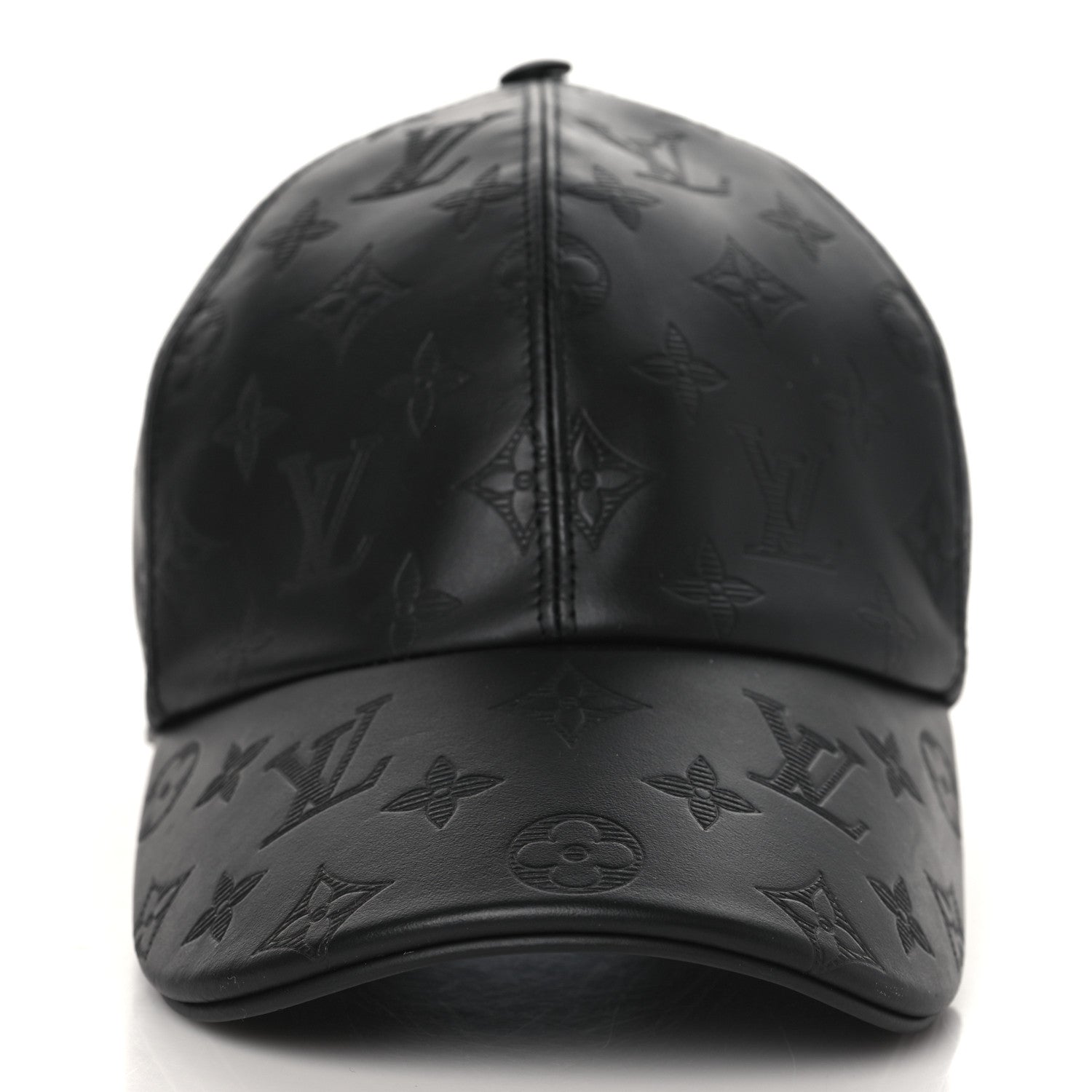 Louis Vuitton Calfskin Monogram Shadow Baseball Cap 60 Black 2 of 7