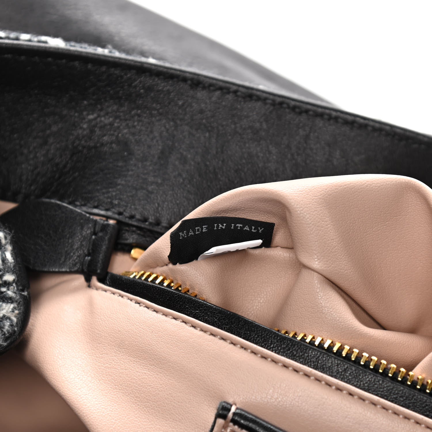 Prada Tweed Clutch Black White 8 of 12