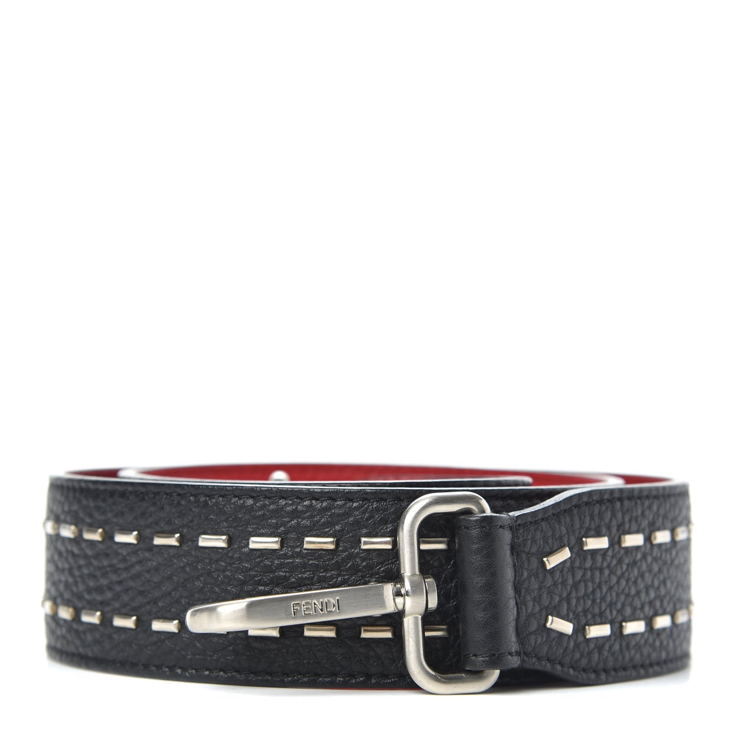Cuoio Romano Metal Stitch Strap You Black Red