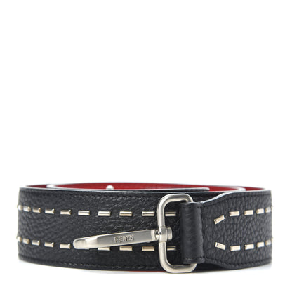 Fendi Cuoio Romano Metal Stitch Strap You Black Red 1 of 4