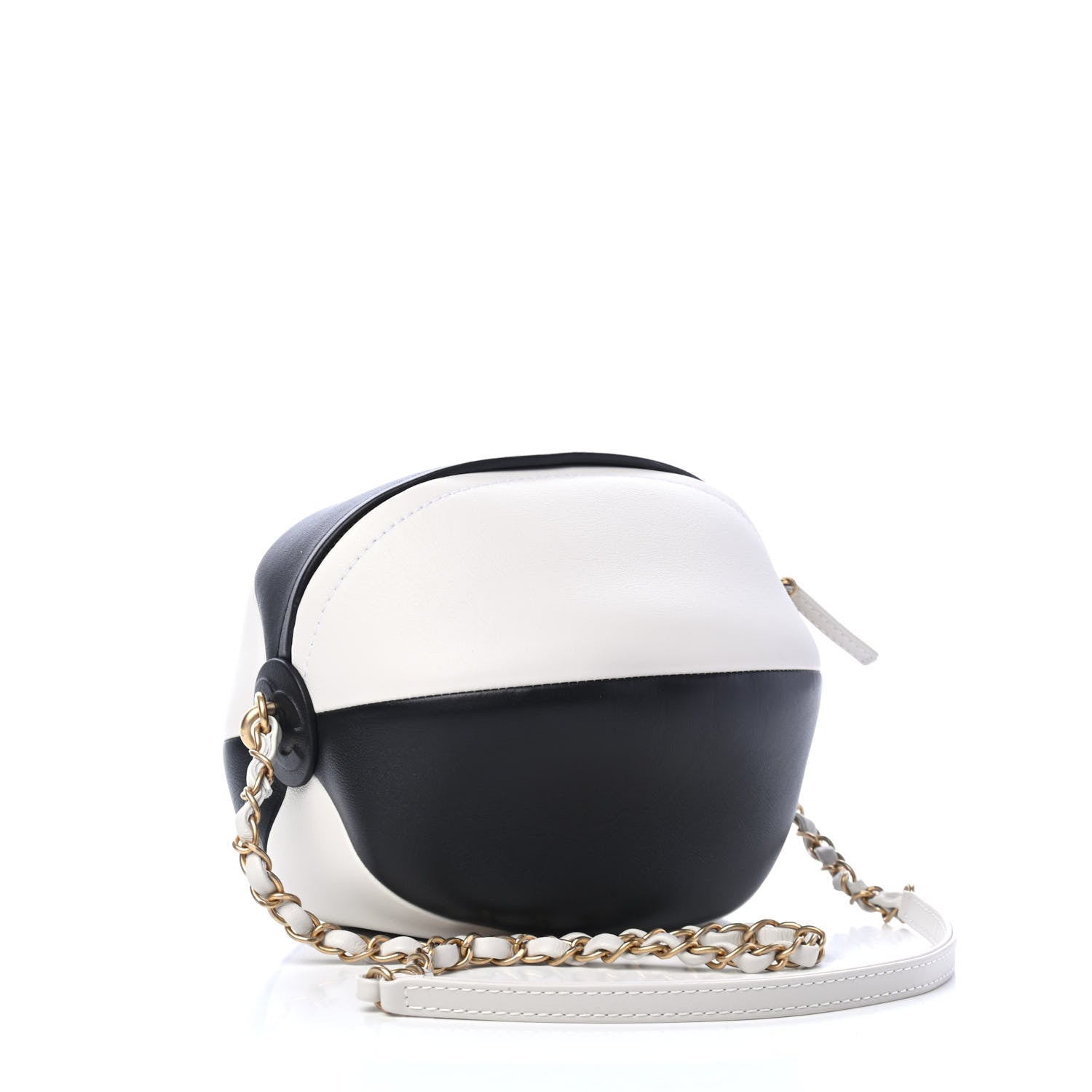 Chanel Calfskin Coco Beach Ball Bag White Black 2 of 4