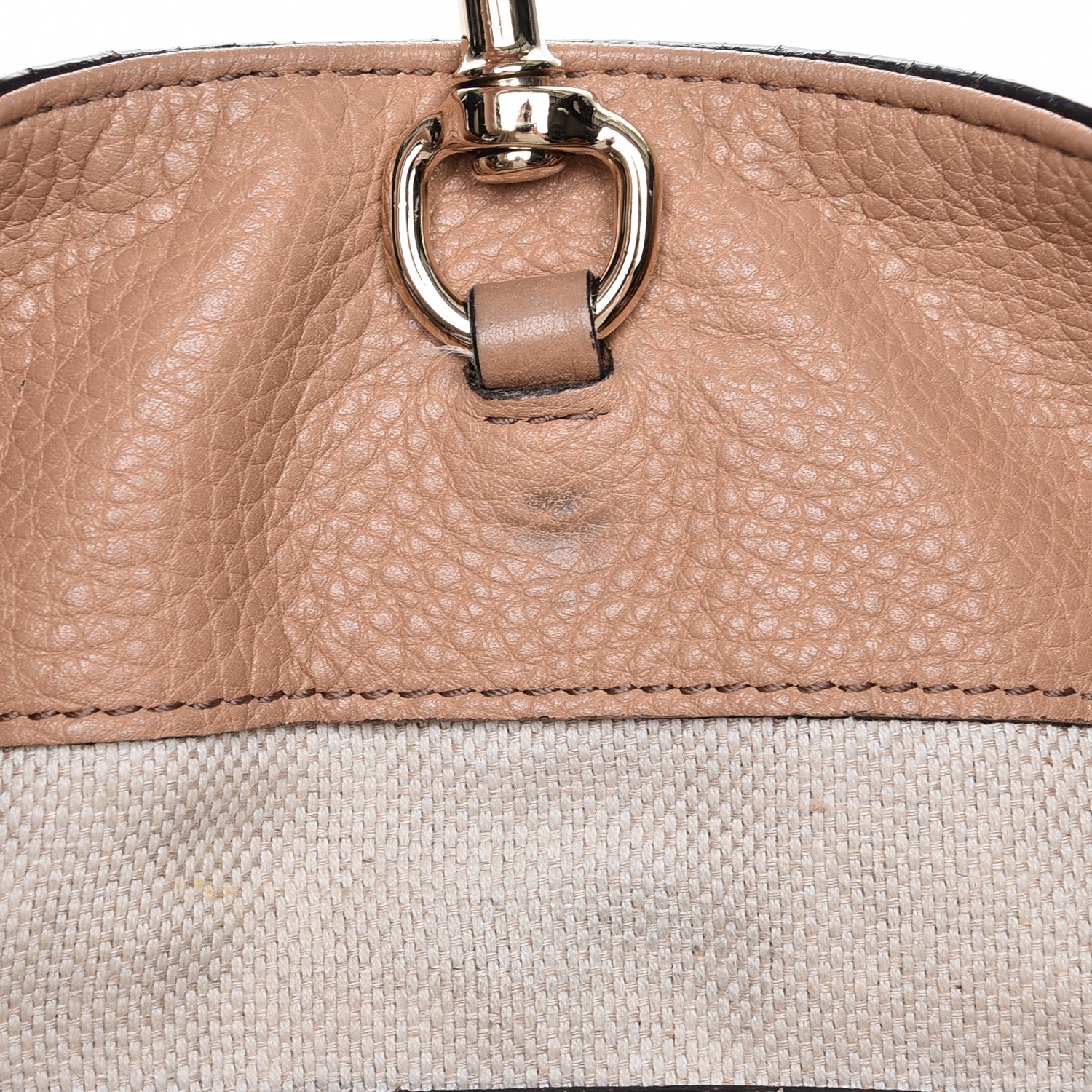 Gucci Pebbled Calfskin Medium Soho Chain Shoulder Bag Rose Beige 9 of 14