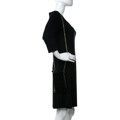 Christian Dior Patent Cannage Lady Dior Phone Holder Black 2 of 8