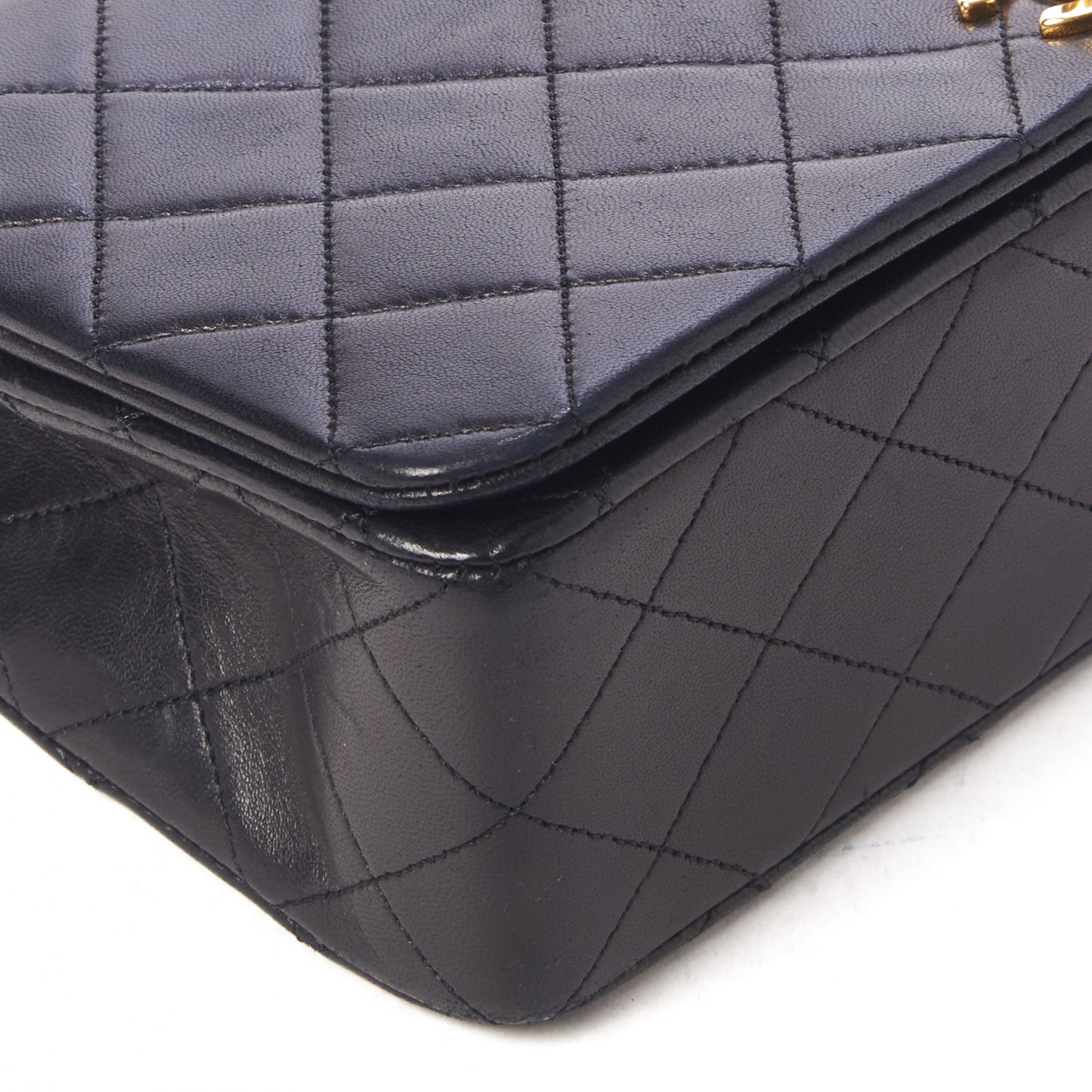 Lambskin Quilted Small Single Flap Black