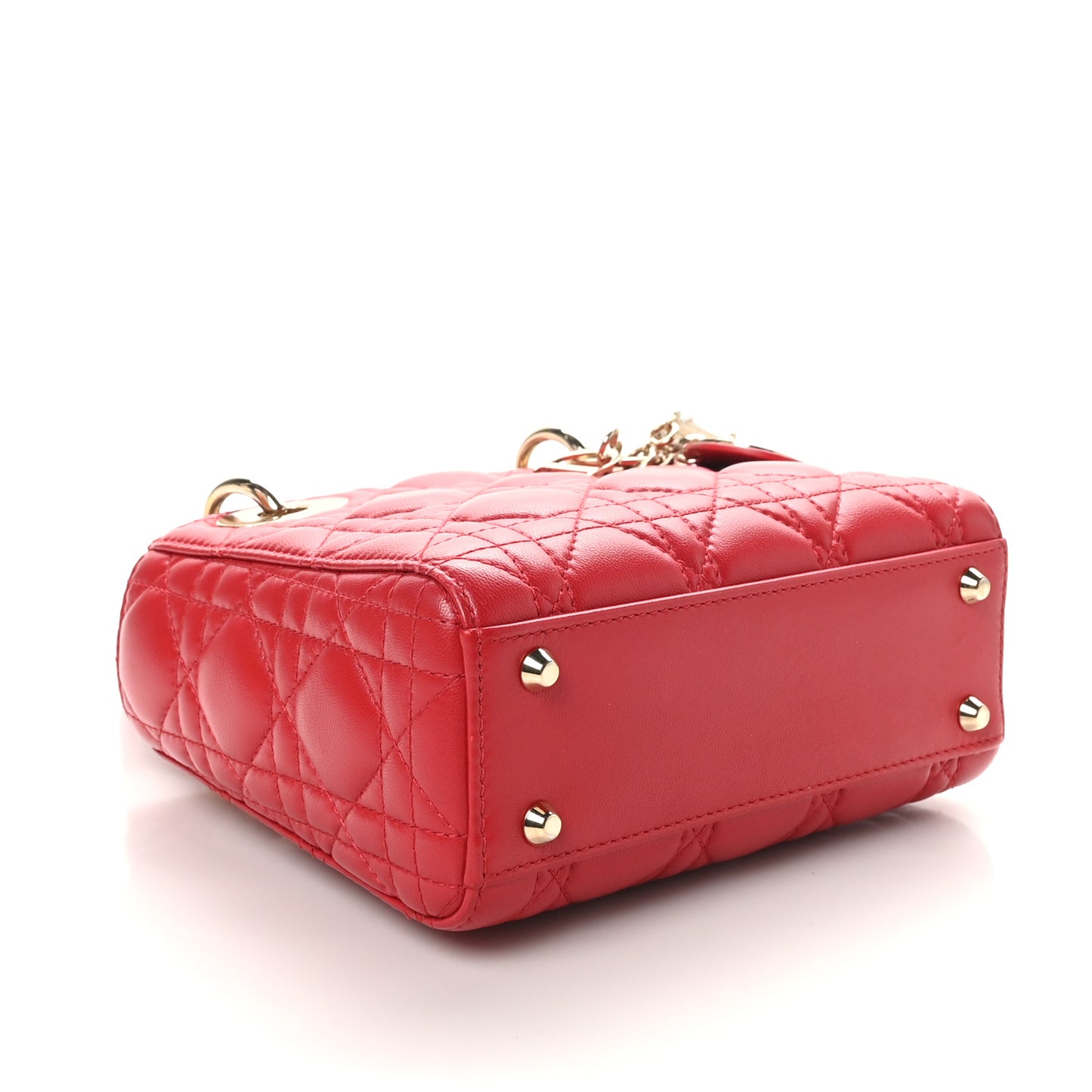 Lambskin Cannage Mini Lady Dior Red