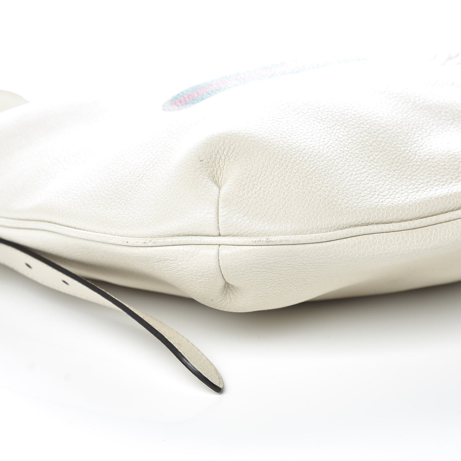 Gucci Grained Calfskin Logo Half Moon Hobo White 10 of 12