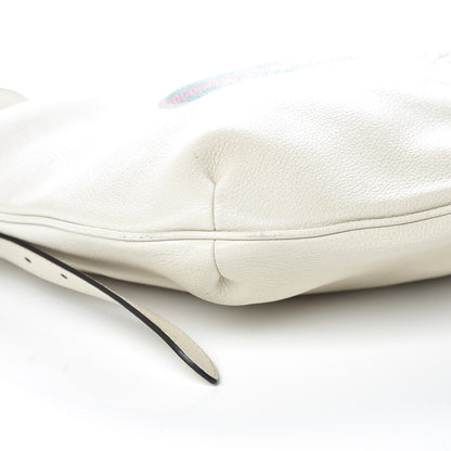 Gucci Grained Calfskin Logo Half Moon Hobo White 10 of 12
