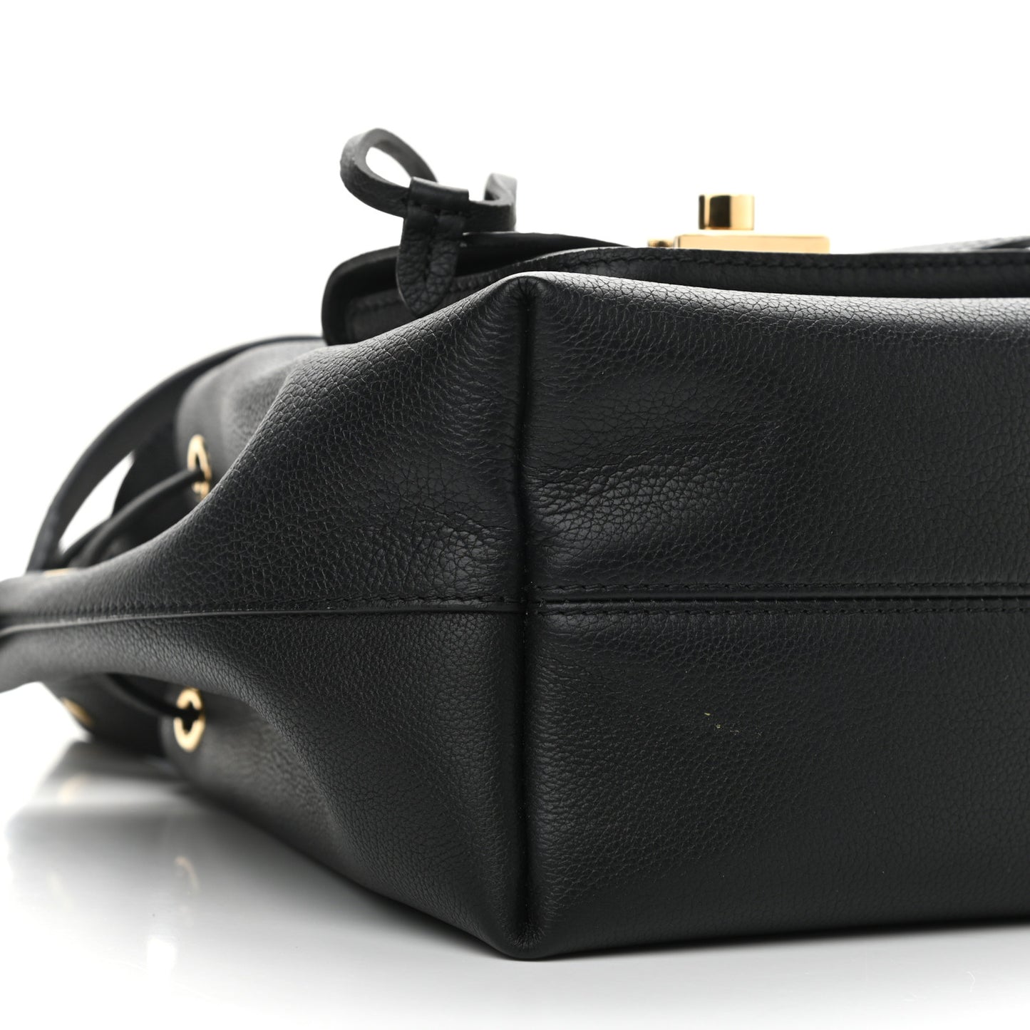Calfskin Lockme Bucket MM Black
