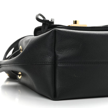 Louis Vuitton Calfskin Lockme Bucket MM Black 8 of 12