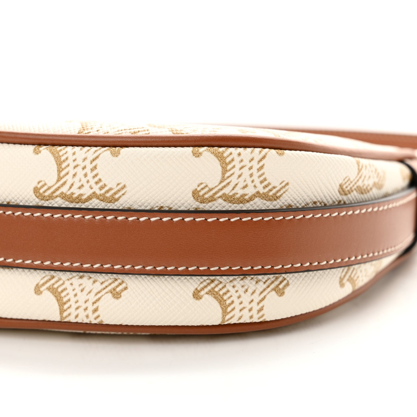 Canvas Calfskin Mini Ava Triomphe Shoulder Bag White