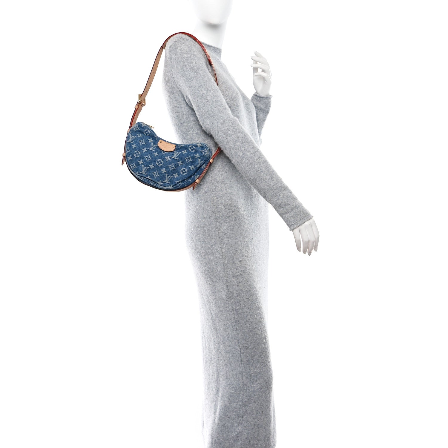 Louis Vuitton Monogram Denim Croissant MM Blue 2 of 11