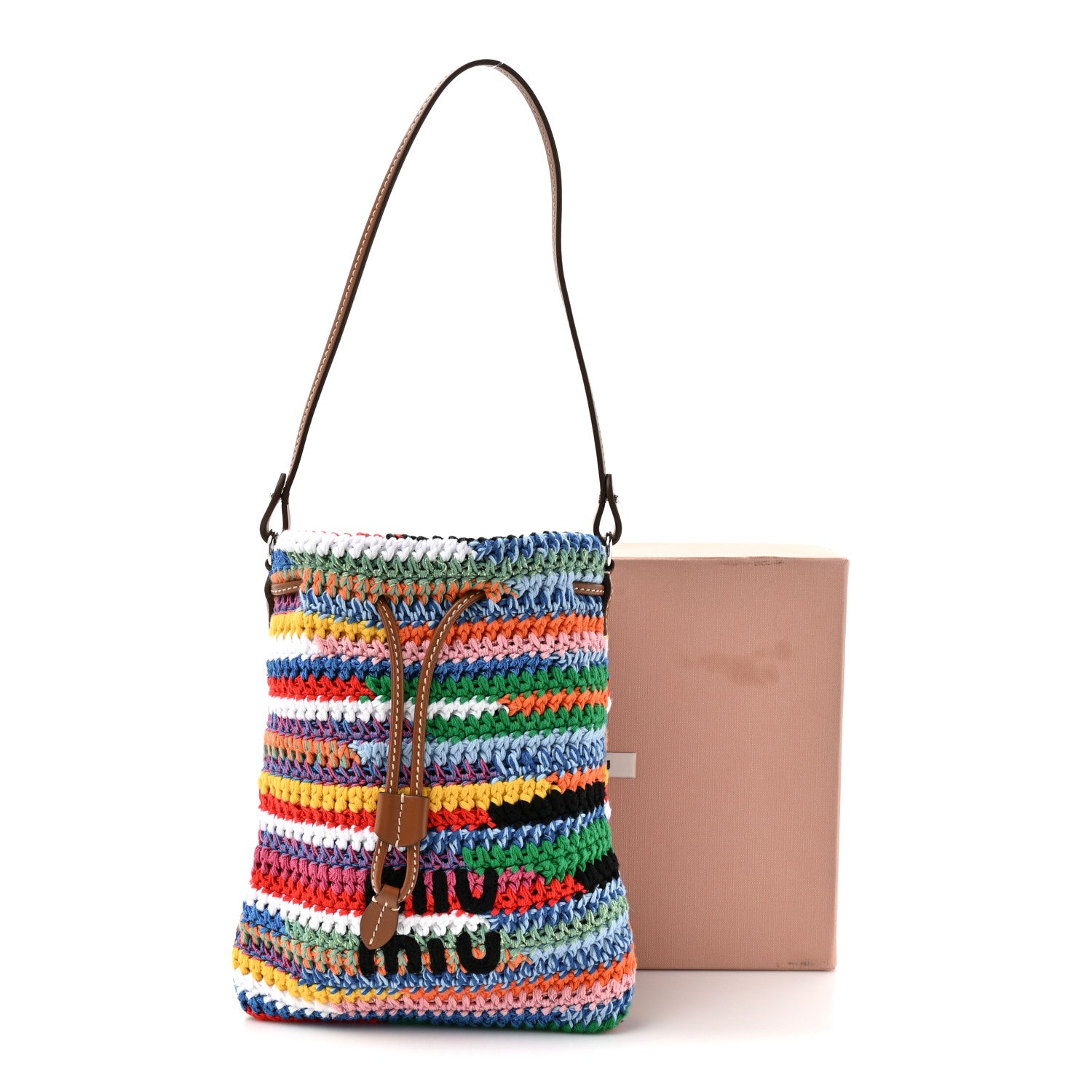 Miu Miu Fabric Crochet Drawstring Pouch Multicolor 10 of 10