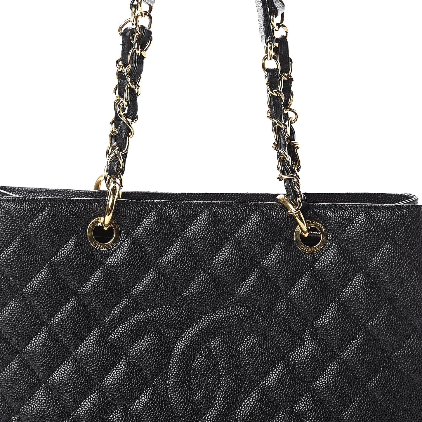 Caviar Quilted Grand Shopping Tote GST Black