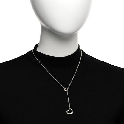Tiffany Sterling Silver Elsa Peretti Open Heart Lariat Necklace 2 of 4