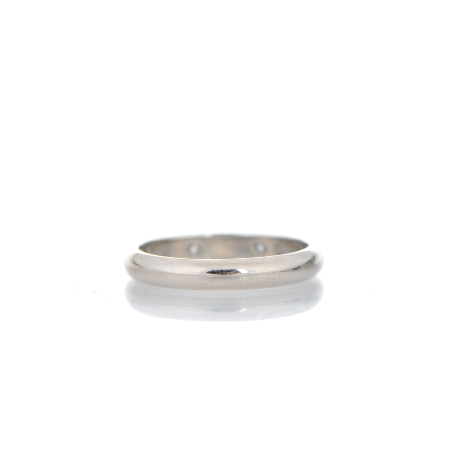 Cartier 18K White Gold Diamond 3mm Wedding Band Ring 45 3.25 3 of 5
