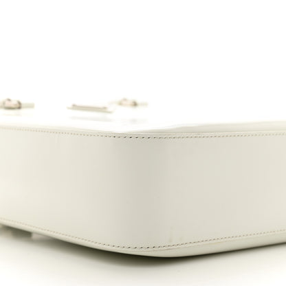 Prada Spazzolato Metal Triangle Logo Double Handle Crossbody Tote White 8 of 9