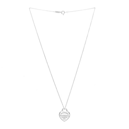 Tiffany Sterling Silver Small Return to Tiffany Heart Pendant Necklace 3 of 5