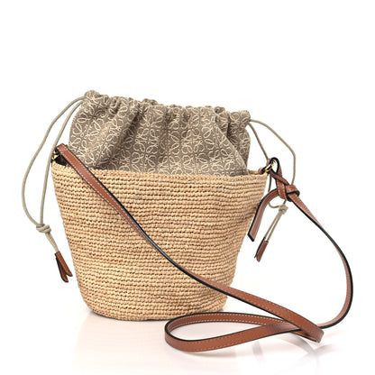 Loewe Calfskin Raffia Anagram Paulas Ibiza Pochette Bag Natural Tan 3 of 9