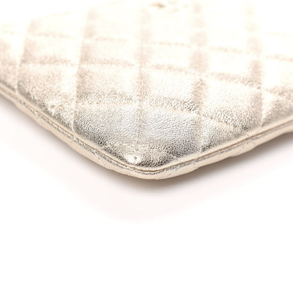 Chanel Metallic Lambskin Quilted Cosmetic Case Gold 8 of 10