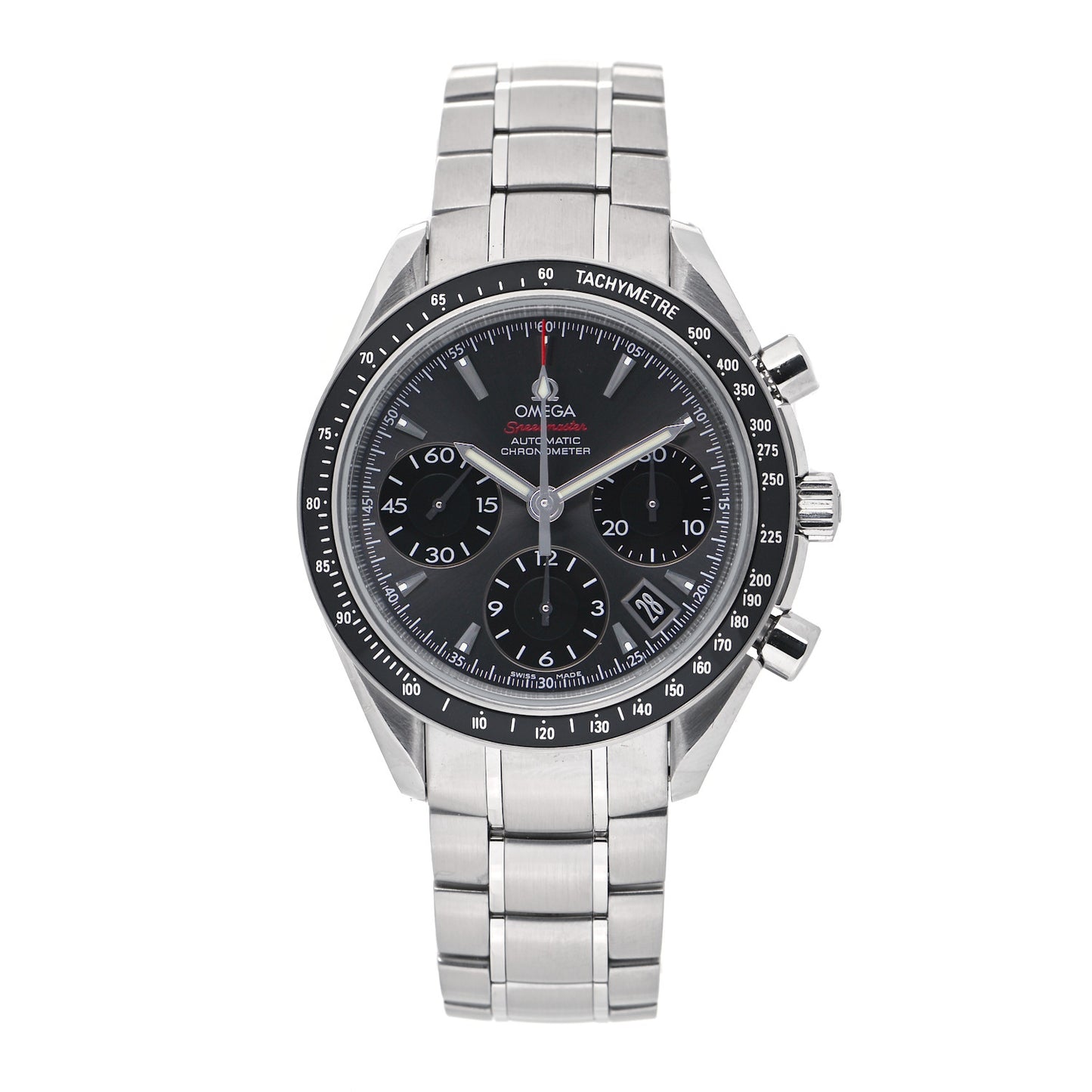Stainless Steel 40mm Speedmaster Date Chronograph Automatic Watch Grey 323.30.40.40.06.001