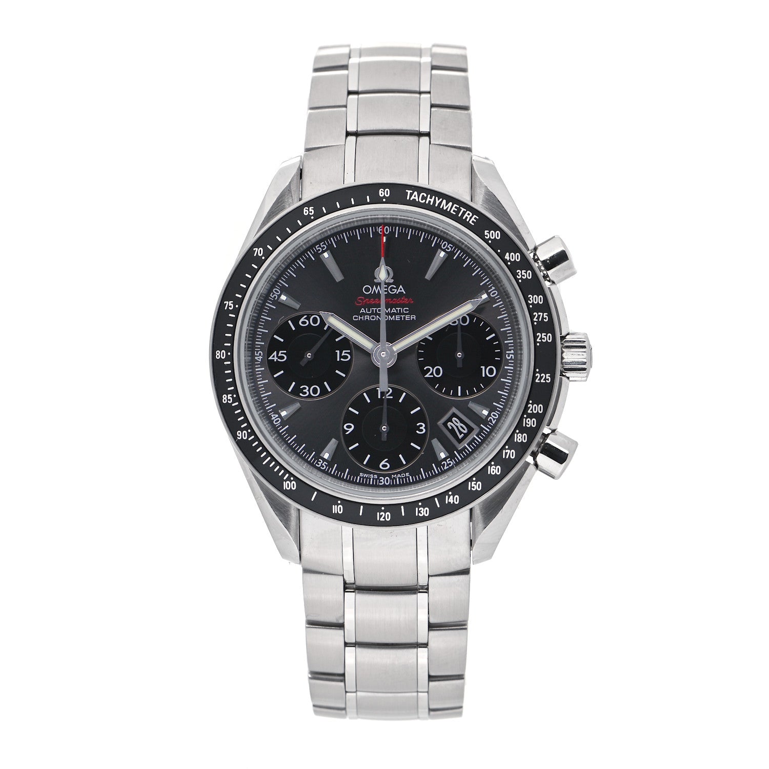 Omega Stainless Steel 40mm Speedmaster Date Chronograph Automatic Watch Grey 323.30.40.40.06.001 1 of 5