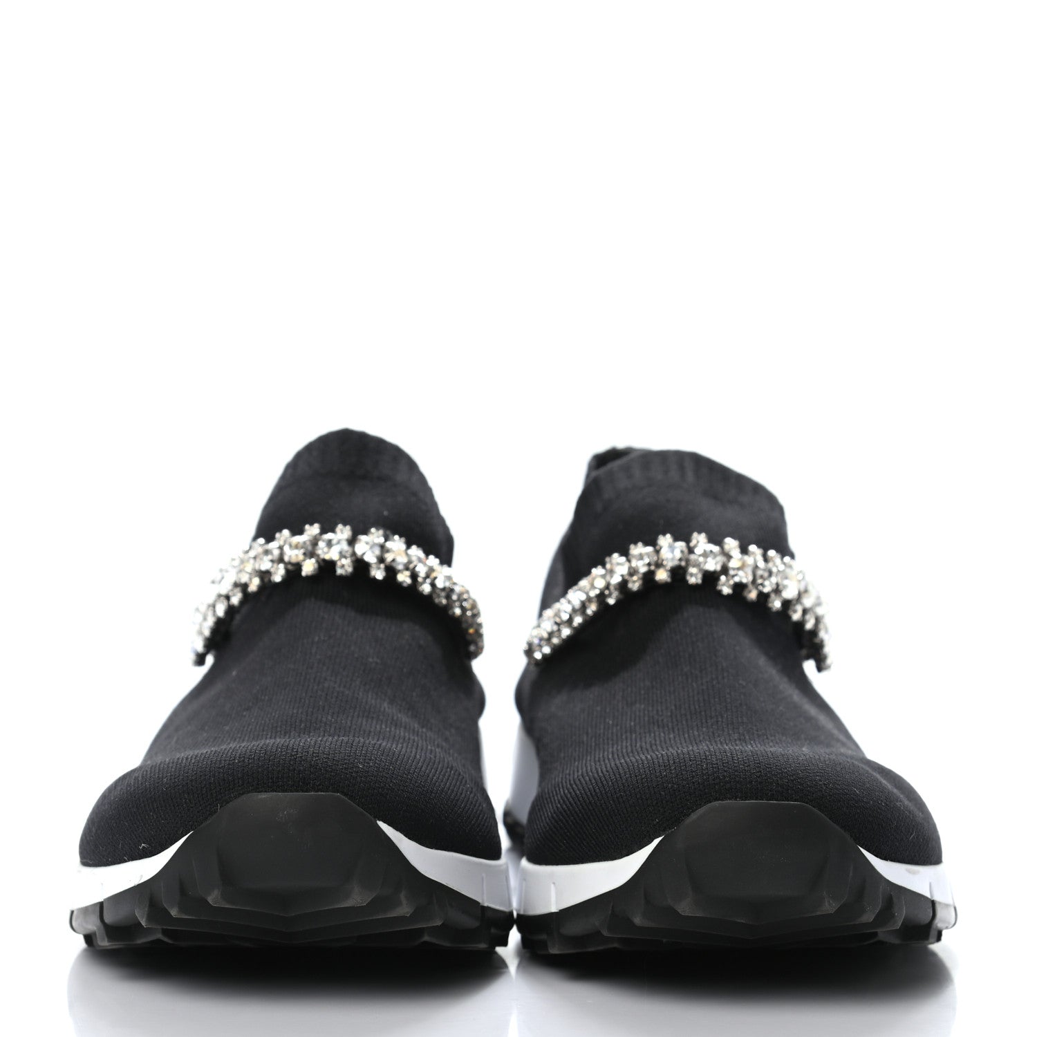 Jimmy Choo Knit Crystal Verona Sneaker 38 Black 2 of 9