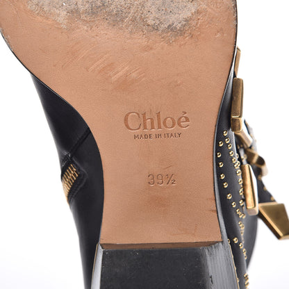 Chloe Nappa Sheepskin Studded Susanna Ankle Boots 39.5 Black Gold 9 of 12