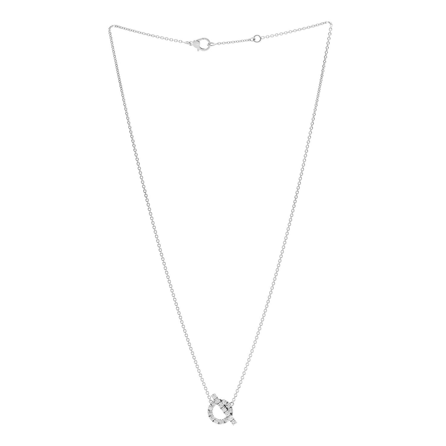 18K White Gold Diamond Finesse Pendant Necklace