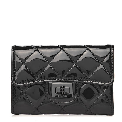 Chanel Patent Quilted Reissue Flap Card Holder So Black 1 of 9
