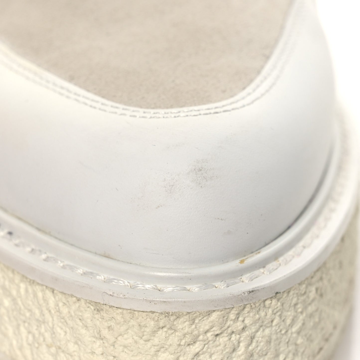 Calfskin Suede Mens Creeper Ankle Boots 9 White