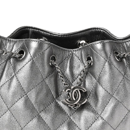 Chanel Metallic Caviar Quilted Small Chanel 25 Handbag Anthracite 8 of 12
