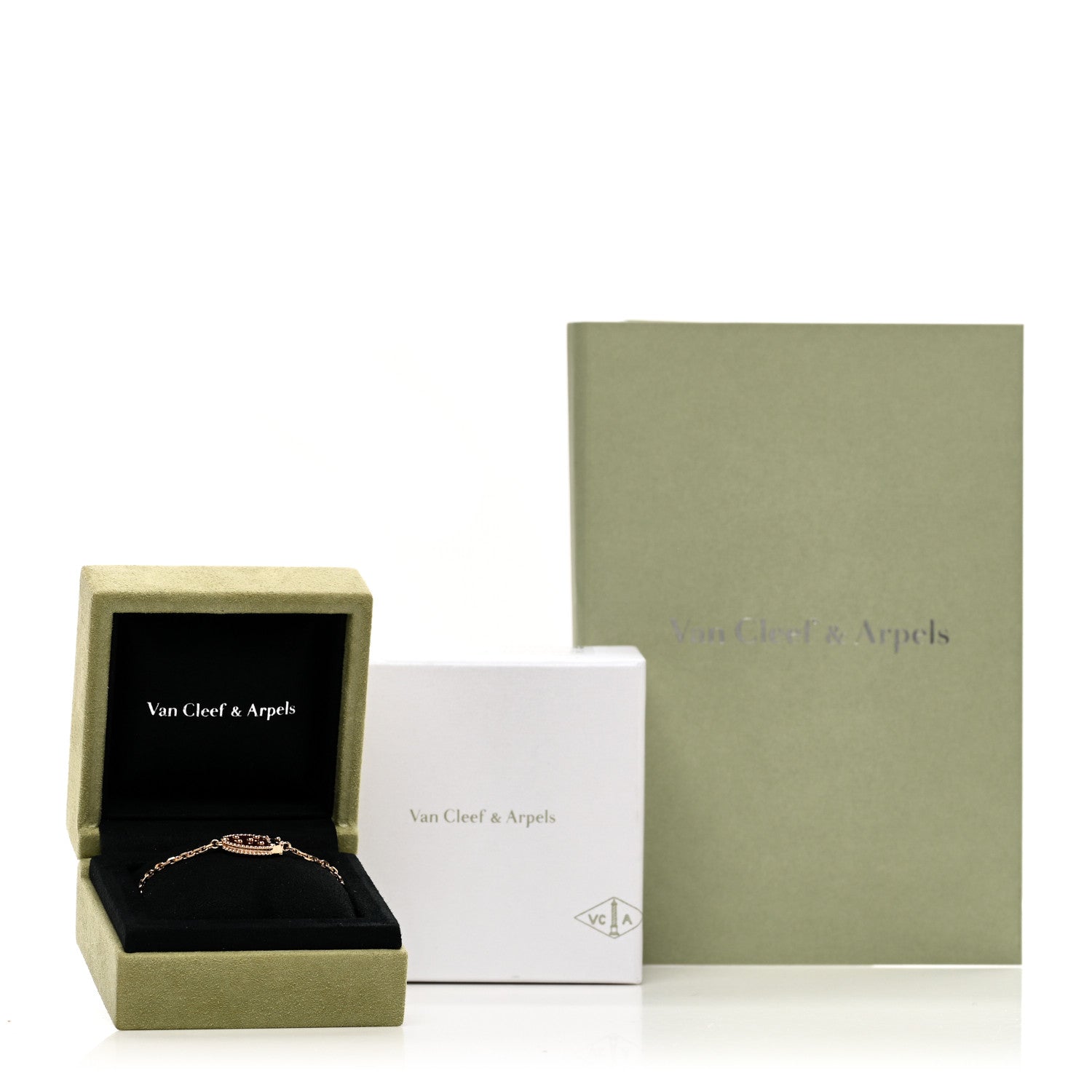 Van Cleef & Arpels 18K Rose Gold Carnelian Onyx Lucky Spring Closed Wing Ladybug Bracelet 4 of 4