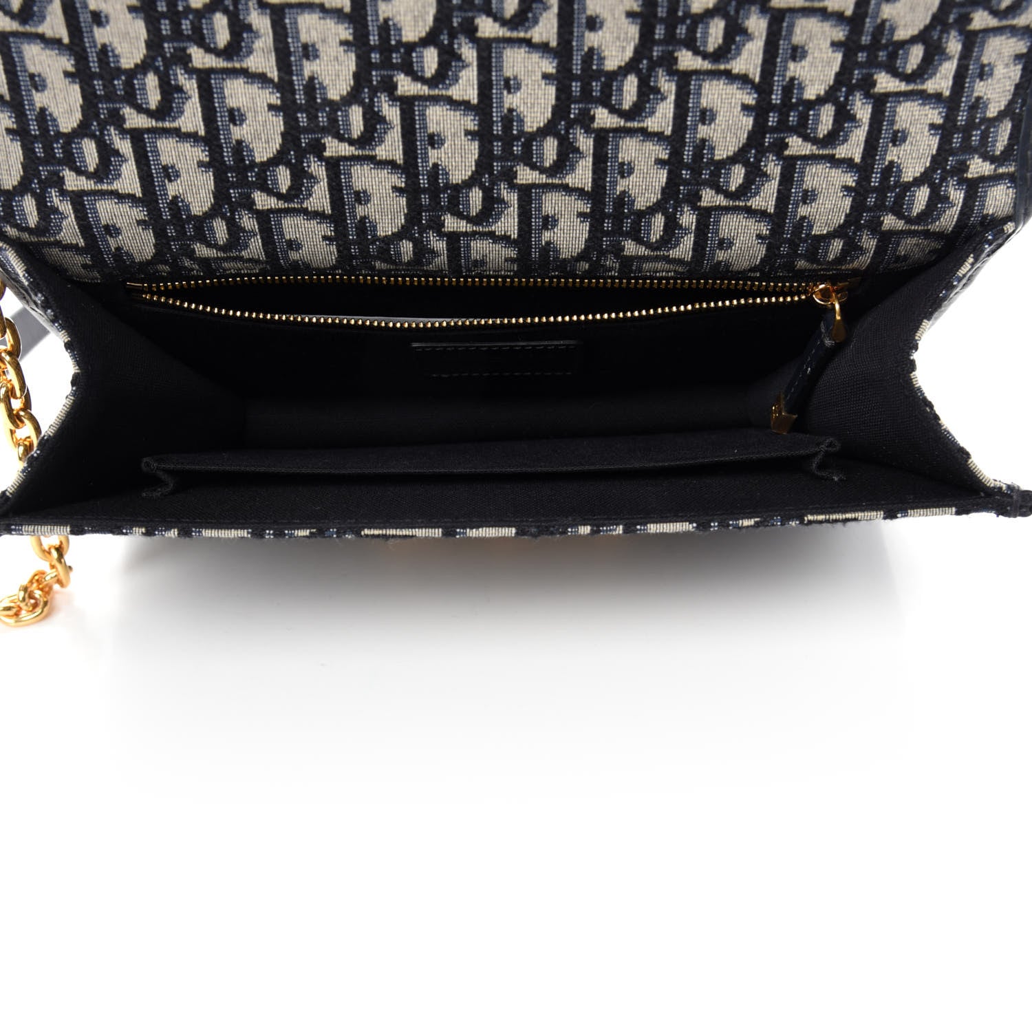 Christian Dior Oblique 30 Montaigne Chain Flap Bag Blue 6 of 11