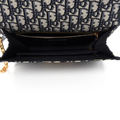 Christian Dior Oblique 30 Montaigne Chain Flap Bag Blue 6 of 11