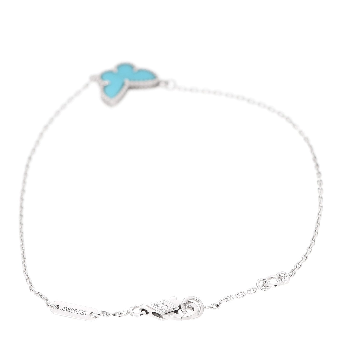 18K White Gold Turquoise Sweet Alhambra Butterfly Bracelet