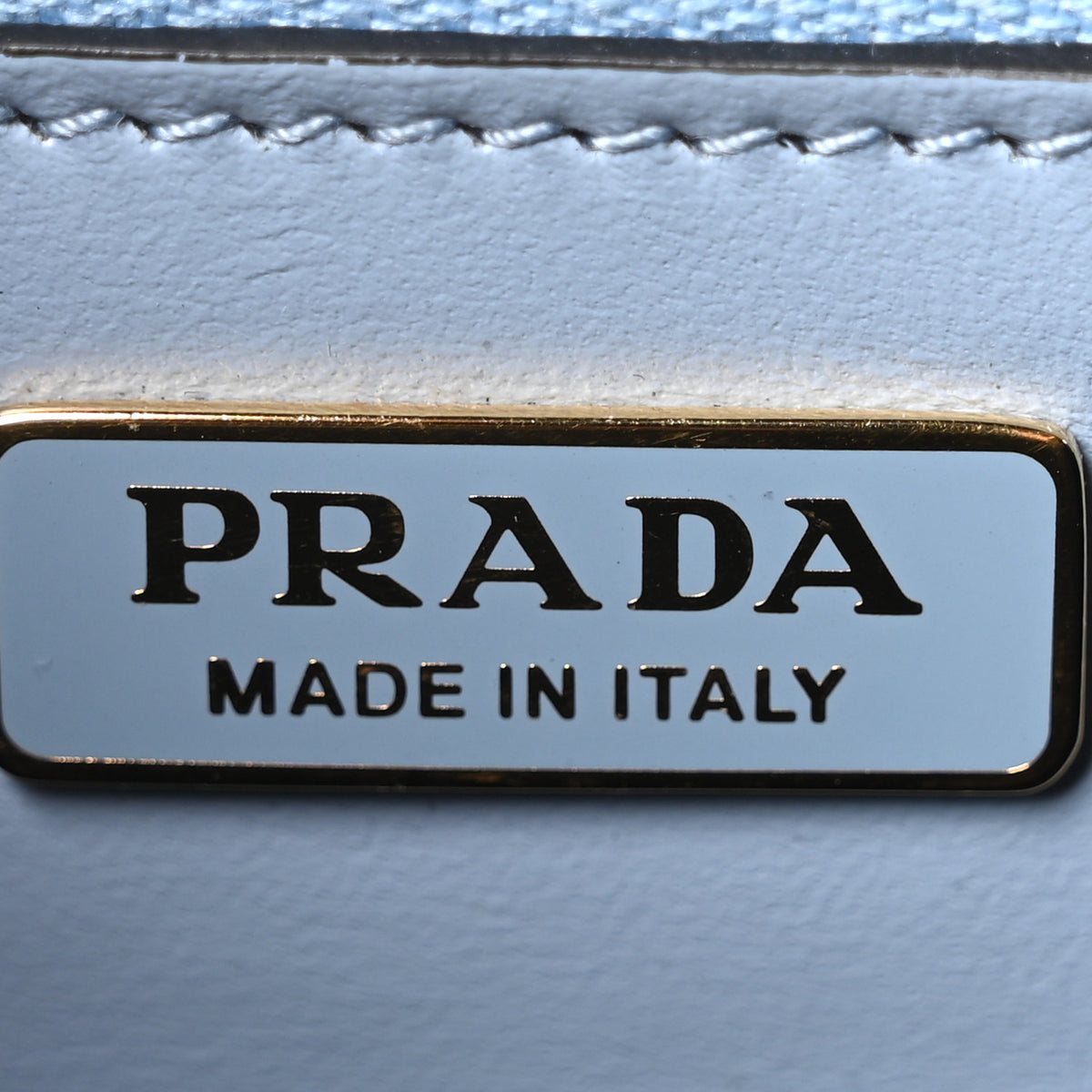 Prada Saffiano Lux Metal Triangle Logo Mini Envelope Chain Shoulder Bag Blue 6 of 10