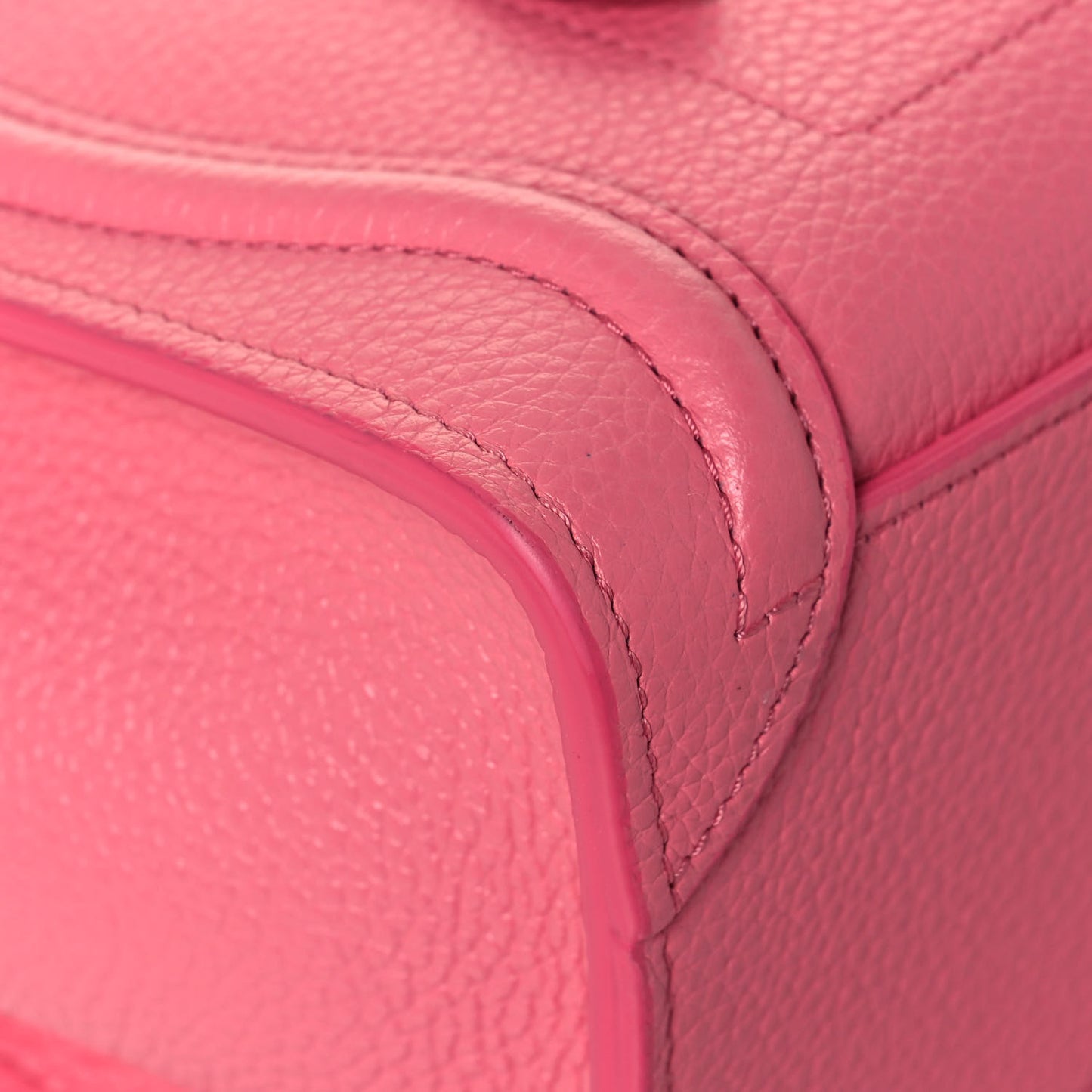 Drummed Calfskin Nano Luggage Flamingo