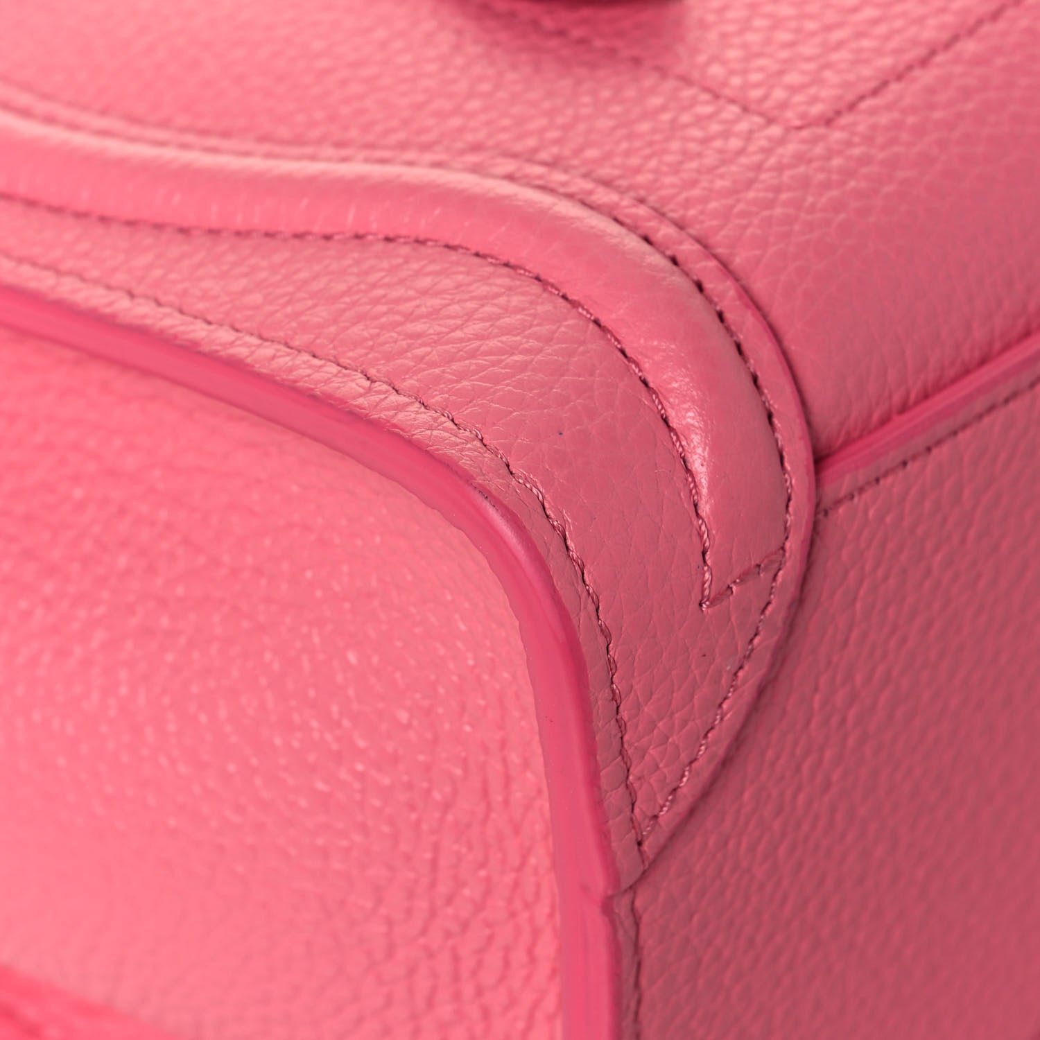 Celine Drummed Calfskin Nano Luggage Flamingo 8 of 15