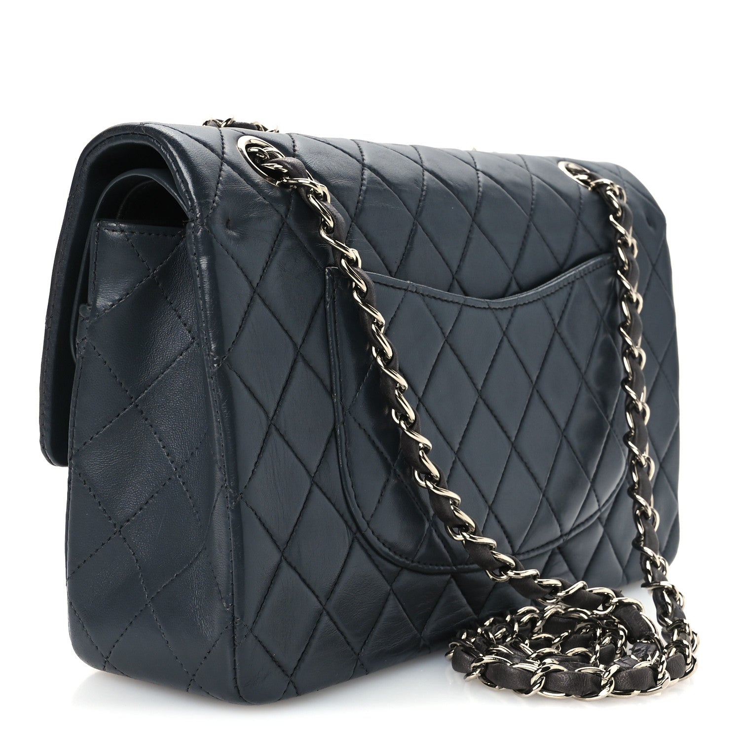 Chanel Lambskin Quilted Medium Double Flap Grey 2 of 12