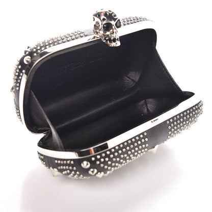 Alexander McQueen Nappa Studded Britannia Skull Box Clutch Black 5 of 9