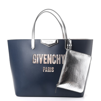 Givenchy Calfskin Large Antigona Tote Night Blue Silver 3 of 11