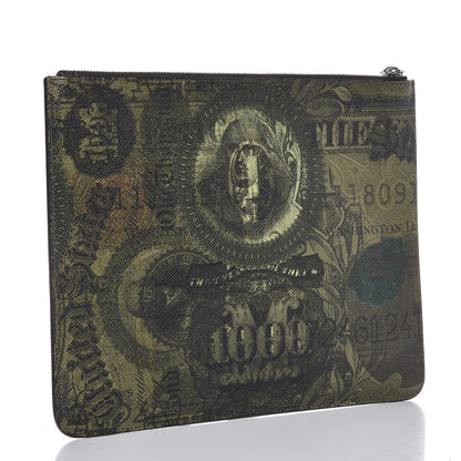 Givenchy Coated Canvas Dollar Print Clutch Green 3 of 8