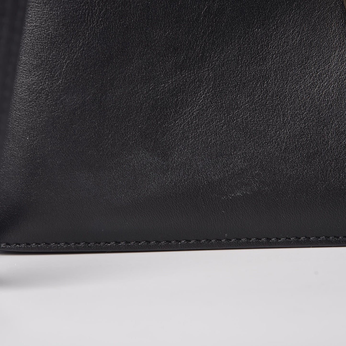 Suede Calfskin Medium Faye Shoulder Bag Black